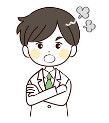 男性、医者、怒る