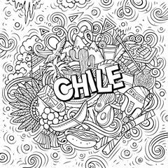 Chile hand drawn cartoon doodles illustration. Funny design.