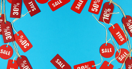 Price tags sale  labels business and finance concept.