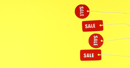 Price tags sale  labels business and finance concept.