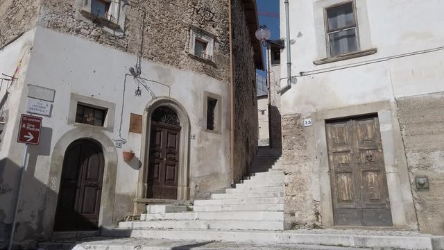 The beautiful village Santo Stefano di Sessanio on a winter morning. Abruzzo, Italy.