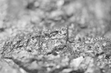 Nugget. Macro. Beautiful fantastic abstract background. Black-and-white