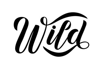 Illustration of Wild text for flyer, poster, T-shirt, bag.