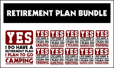 Fototapeta premium Retirement plan red and black bundle