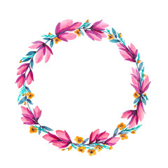 Floral Wreath In Watercolor