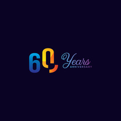 60 Anniversary Numbers Gradient Design