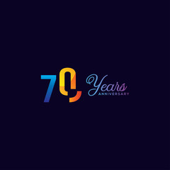 70 Anniversary Numbers Gradient Design