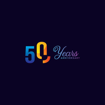50 Anniversary Numbers Gradient Design