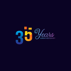 35 Anniversary Numbers Gradient Design