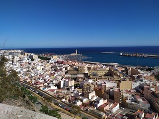 Fototapeta na wymiar Vista de Almería desde La Alcazaba. España.