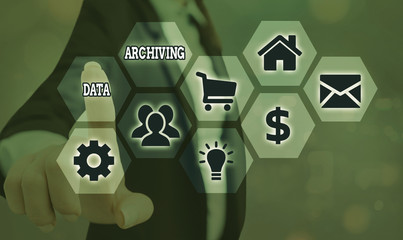 Writing note showing Data Archiving. Business concept for to secure and to store data for long term retention