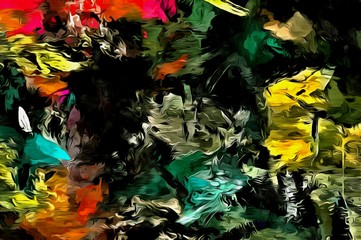 abstract grunge background from color chaotic blurred spots brush strokes of different sizes on textured canvas