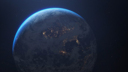 Planet earth from the space. Elements of this image furnished by NASA - 3d illustration.