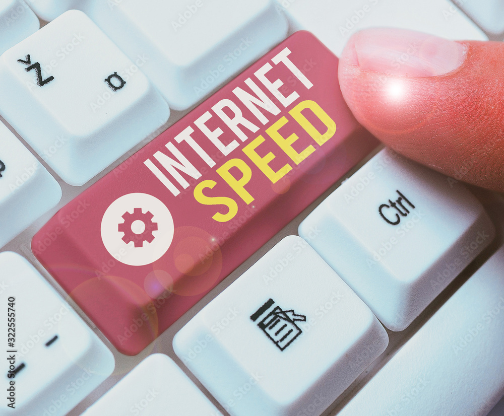 Poster writing note showing internet speed. business concept for the rate which internet connection is able