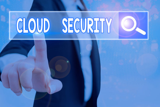 Text sign showing Cloud Security. Business photo text protection of data stored online from theft and deletion