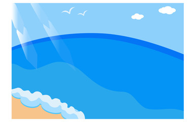 イラスト素材　海　ビーチ　砂浜　風景　景色　背景　ベクター