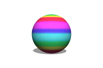 colorful ball isolated on white background and 3D illustration