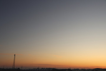 夕焼け　栃木県真岡市