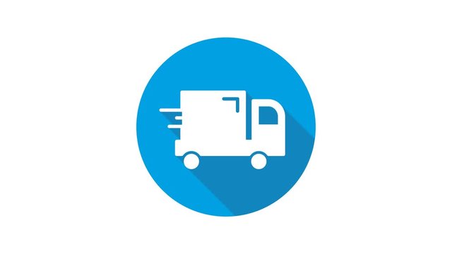 Blue motion graphic icon animation delivery