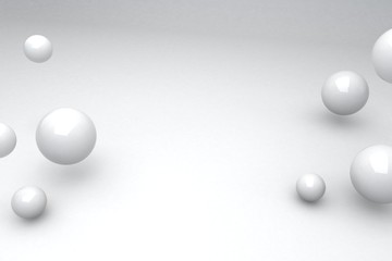 Abstract 3d render of spheres, modern background design,abstract background with white balloons.