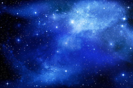 Full blue with star at dark night sky background