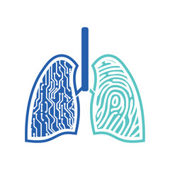 modern lung vector logo for technology