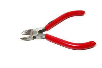 Wire cutting pliers on a white background.