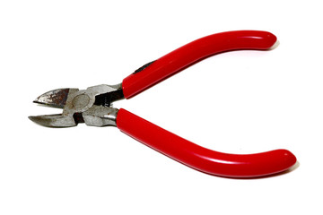 Wire cutting pliers on a white background.