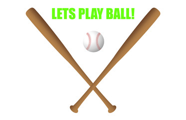 Two Crossed Bats and Baseball Icon
