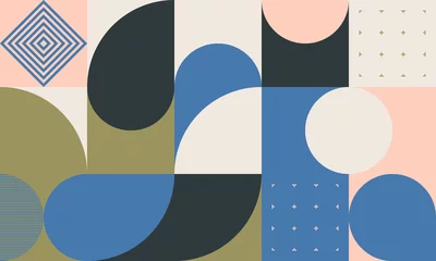 Stickers pour porte Années 50 Conception de motifs vectoriels abstraits du milieu du siècle