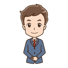 挨拶する男性　ビジネスマン　イラスト
