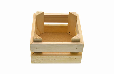 wooden box isolated on white background