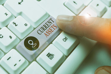 Word writing text Current Assets. Business photo showcasing any asset which can reasonably be...