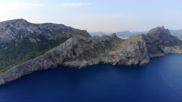 Aerial Panoramic View Of Cliffs Of Cap De Formentor, Malorca