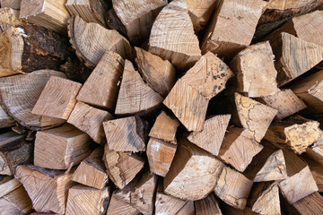 Pile of split wood