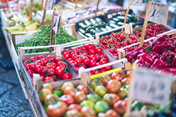 Colorful vegetables at the street market