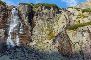 Tourist attractionwaterfall  Skok near to Strbske Pleso in High Tatras National Park, Slovakia © andras_csontos