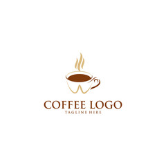 Coffee cup foam Logo design vector template