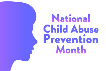 National Child Abuse Prevention Month. April. Template for background, banner, card, poster with text inscription. Vector EPS10 illustration.