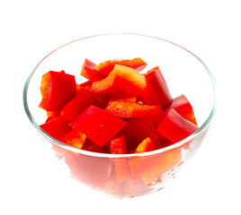 red fresh paprika isolated on white background