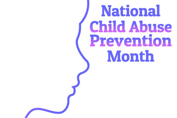 National Child Abuse Prevention Month. April. Template for background, banner, card, poster with text inscription. Vector EPS10 illustration.