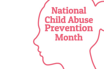 National Child Abuse Prevention Month. April. Template for background, banner, card, poster with text inscription. Vector EPS10 illustration.