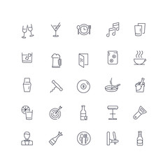 Line icons set. Bar pack. Vector illustration