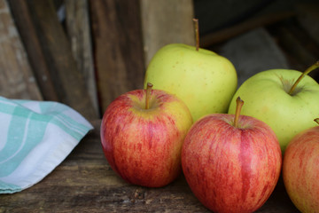 Apples on Old Table