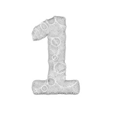 Moon stylized number "1" - on white background - 3D render