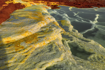 Volcanic formation  in Danakil  depression  desert Ethiopia