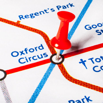 Oxford Circus Pinned On A Tube Map