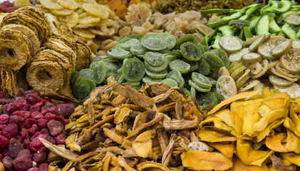 Fototapeta premium Dried fruits on local market in Israel