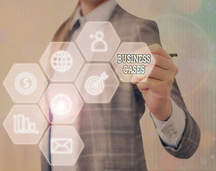 Word writing text Business Cases. Business photo showcasing undertaking on the basis of its...