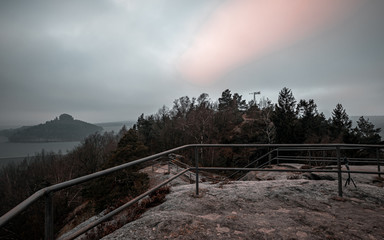 Wanderung zur Kaiserkrone mit Nebel Sächsische Schweiz